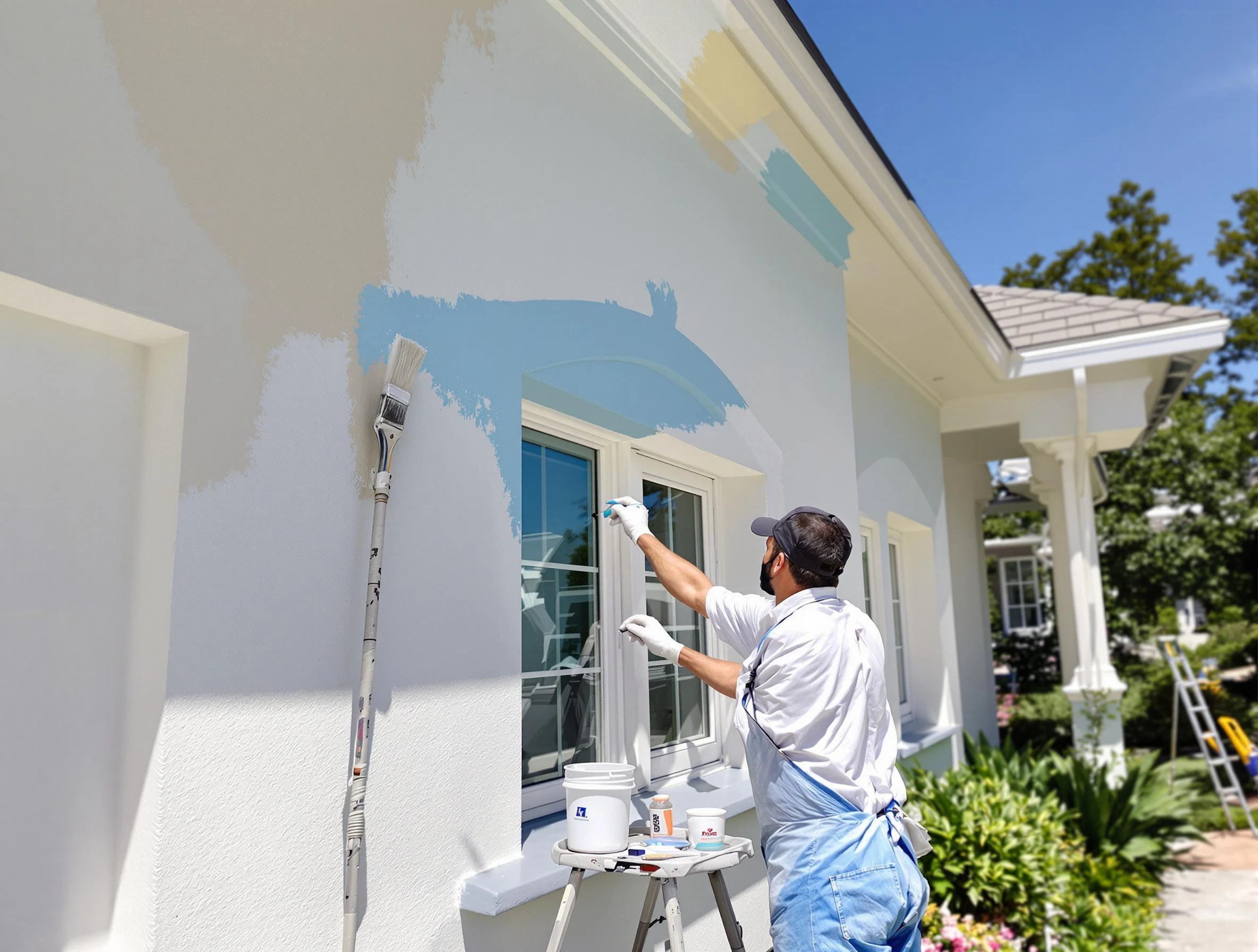 Kent House Painters professional painting the exterior of a house in Kent, OH